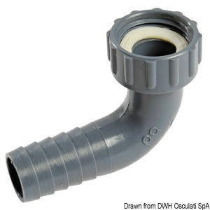 Portagomma 90° femmina 3/4" x 19 mm