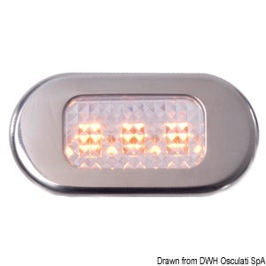 Lumière de courtoisie inox 3 LED jaunes